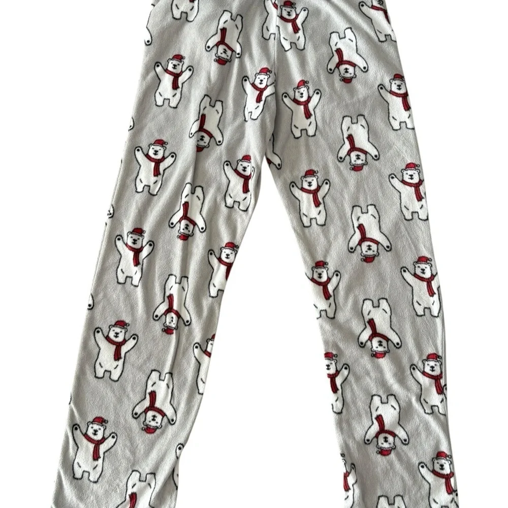 Kids Christmas Polar Bear Pajama Pants - Gray